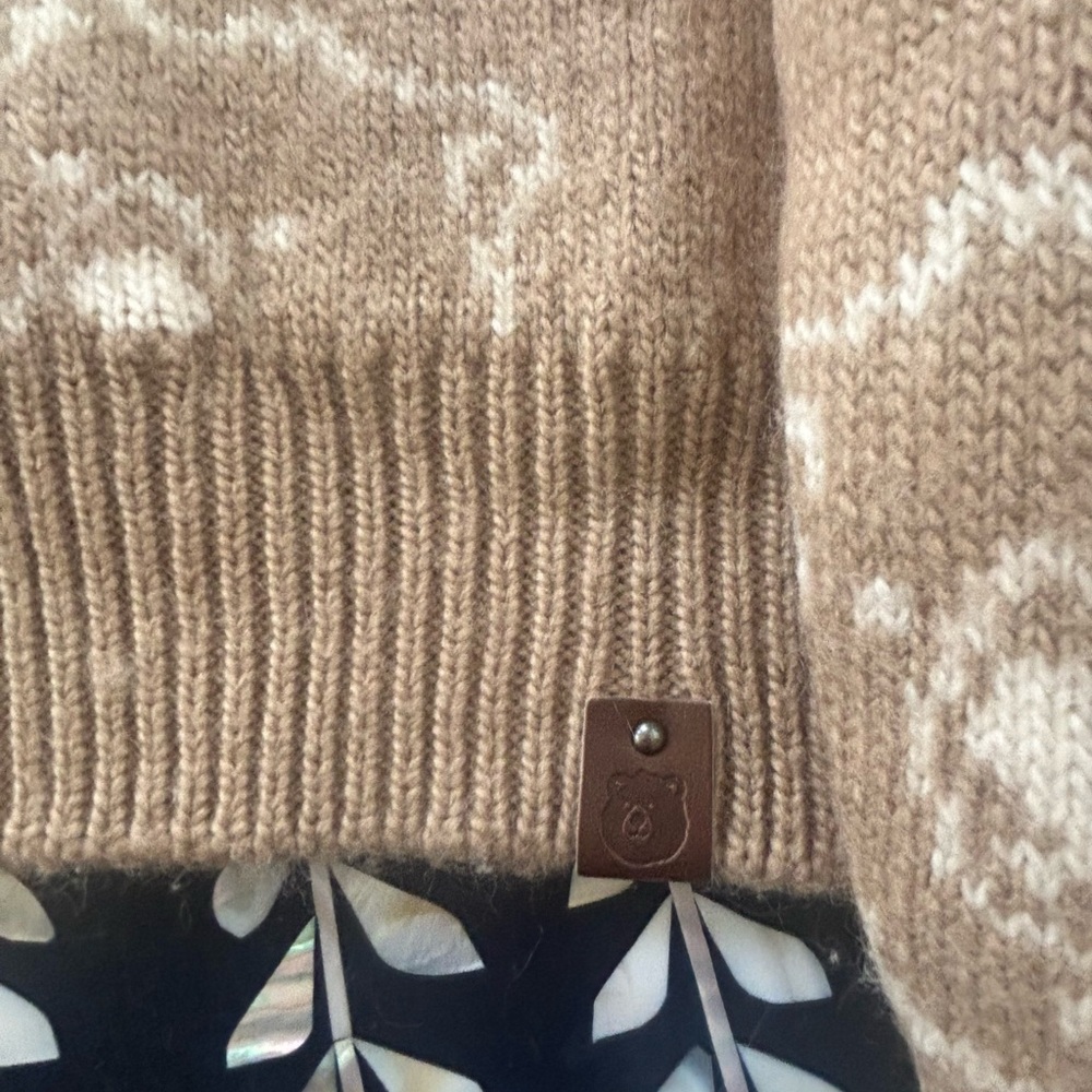 Golden Bear Tan Wool Sweater 🐻 Cozy‎ Cottagecore Cabincore Chunky Knit Retro - Picture 6 of 9